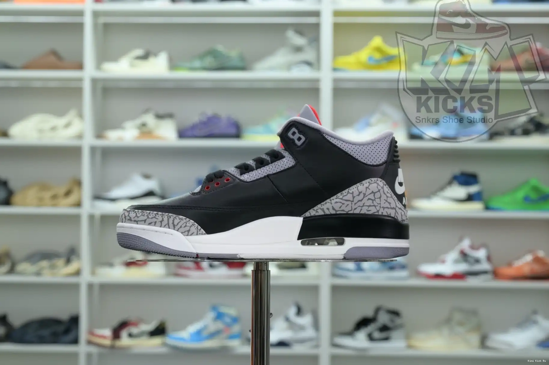 Air Cement Jordan Reimagined” 3“Black Kimikick 0607